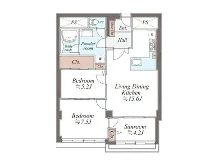ニュー赤坂コーポラス(3LDK/4階)の間取り写真