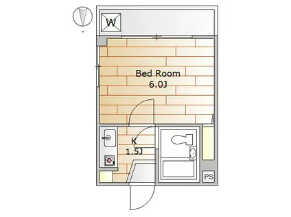 グレース中町(1K/3階)の間取り写真