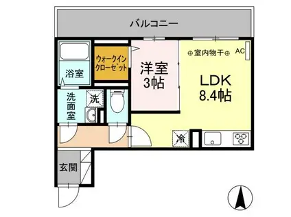 ヴィクトワール(1LDK/2階)の間取り写真
