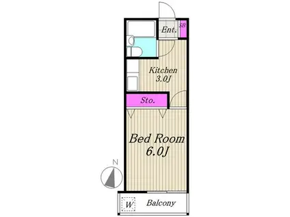 ユニバーサル用賀ハウス(1K/2階)の間取り写真
