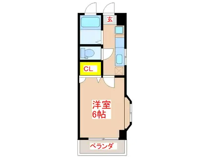 グリンベルみづほ(1K/4階)の間取り写真