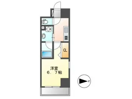 プルクラ大曽根(1K/8階)の間取り写真