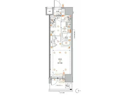 クレイシアIDZ蒲田(1K/2階)の間取り写真