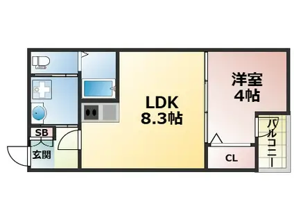 H-MAISON衣摺II(1LDK/3階)の間取り写真