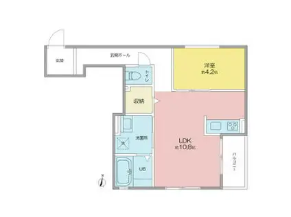 VILLA桜山(1LDK/1階)の間取り写真