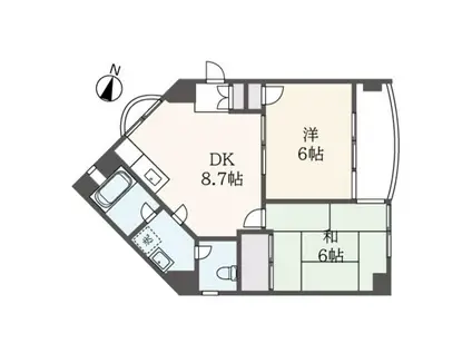 ファミール幸栄(2DK/2階)の間取り写真