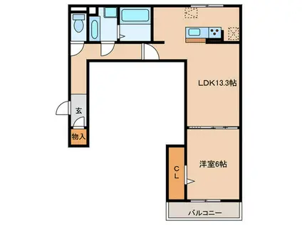 シェーヌアーブル(1LDK/1階)の間取り写真