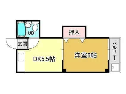 メゾンフレンド箕面(1DK/3階)の間取り写真