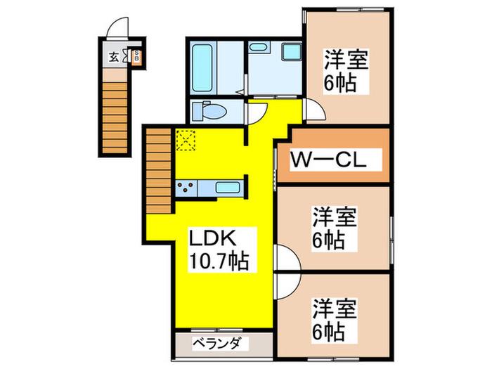 CASA IL MICINO(3LDK/2階)の間取り写真