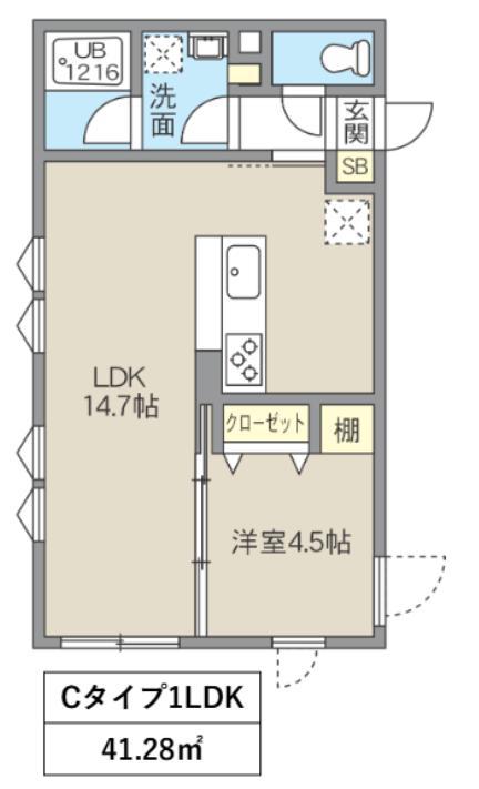 レピュア池袋本町レジデンス(1LDK/3階)の間取り写真
