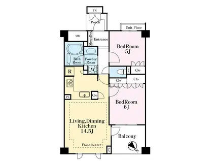 プラウド千川(2LDK/3階)の間取り写真