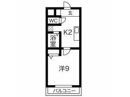 サニー金山(1K/8階)の間取り写真