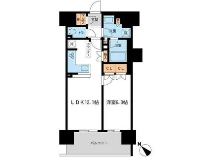 BLESS宮崎台(1LDK/10階)の間取り写真