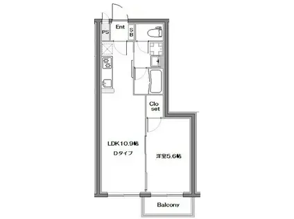 オークレスト四谷三栄町(1LDK/3階)の間取り写真