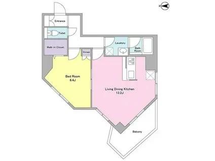 CASA DE FLORA カサ デ フローラ(1LDK/4階)の間取り写真