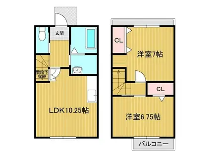 アミティ(2LDK/1階)の間取り写真