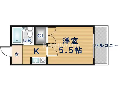 ラフィーネ小若江(1K/3階)の間取り写真