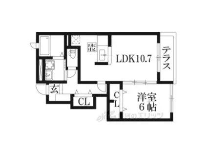 アルコバレーノ(1LDK/1階)の間取り写真