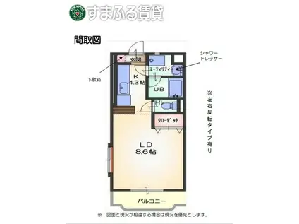 SANTOPIAーSEN(ワンルーム/2階)の間取り写真