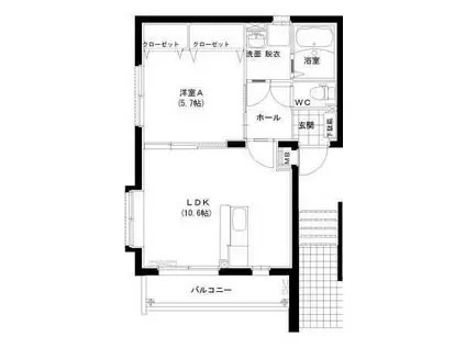 メゾン エピナール(1LDK/3階)の間取り写真