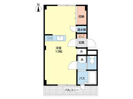 オークチップ泉(ワンルーム/1階)の間取り写真