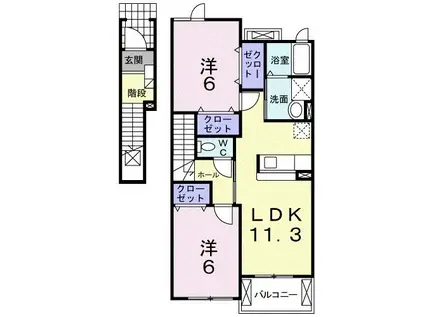パークスクエアA(2LDK/2階)の間取り写真