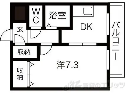 アライブ千里丘(1K/4階)の間取り写真
