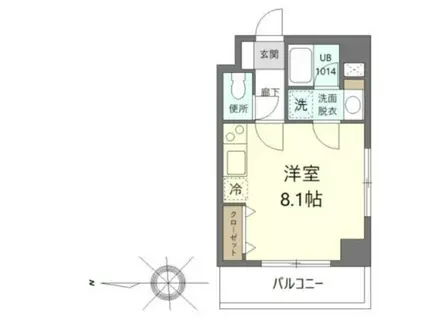 ジョイヴィレッジ御殿山(ワンルーム/3階)の間取り写真