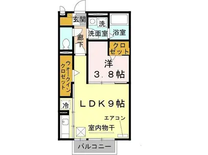 レセンテ出町 近江八幡市出町(1LDK/1階)の間取り写真