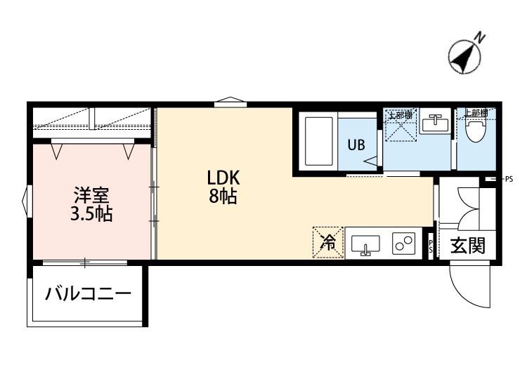 ROBOT HOME 東所沢III(1LDK/3階)の間取り写真