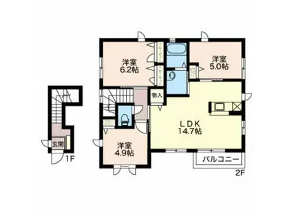 エクセルハイツ(3LDK/2階)の間取り写真