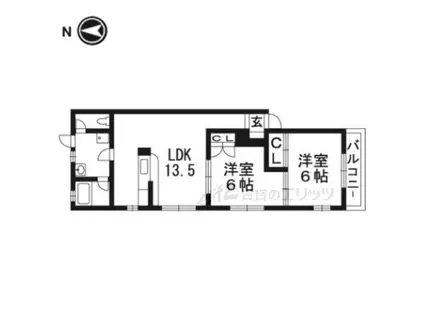 クリサン野田(2LDK/1階)の間取り写真