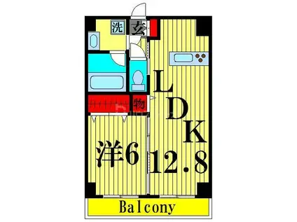 コンフォート六町(1LDK/6階)の間取り写真