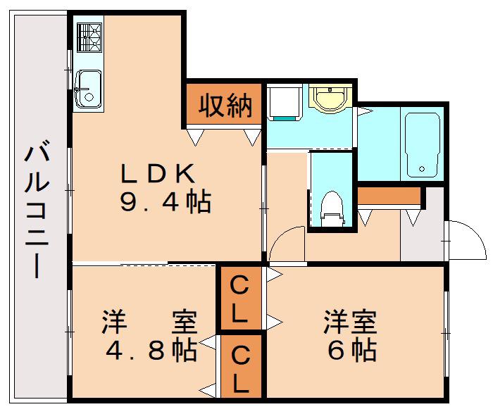 グリーンガーデンI(2LDK/2階)の間取り写真