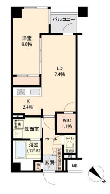 ドゥーエ妙典(1LDK/1階)の間取り写真