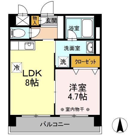 ミゥ・フォリア(1LDK/1階)の間取り写真