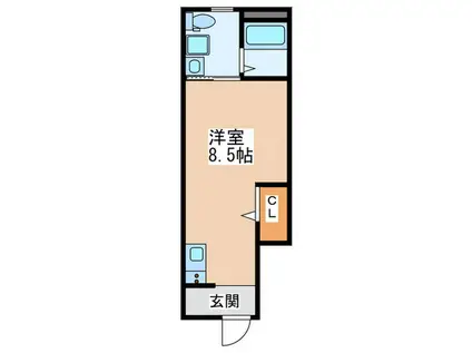 CREA荻窪(ワンルーム/1階)の間取り写真