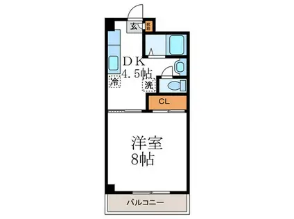 カーサ南野(1DK/3階)の間取り写真