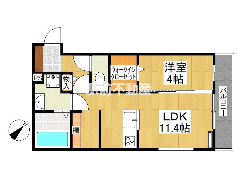アイリスガーデン(1LDK/1階)の間取り写真