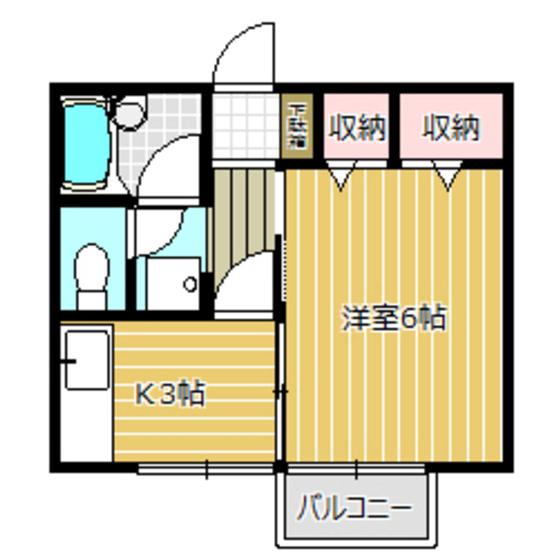 クレールヒノデ(1K/1階)の間取り写真