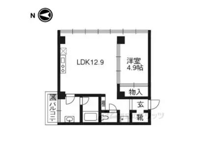 レノバエイシュウ(1LDK/4階)の間取り写真