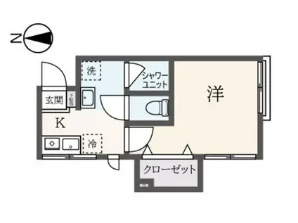 第五幸進荘(1K/1階)の間取り写真