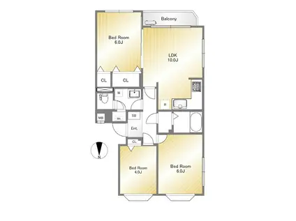 ブランシール碑文谷(3LDK/3階)の間取り写真