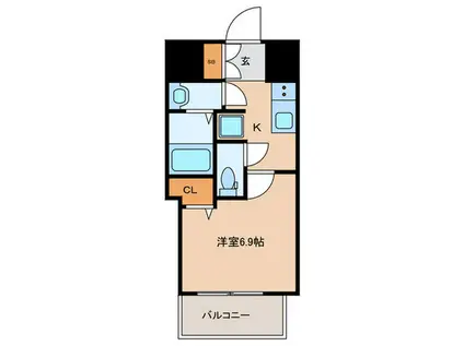 SPLENDIDE大山(1K/8階)の間取り写真