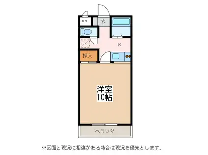 コーポラス・りる(1K/2階)の間取り写真