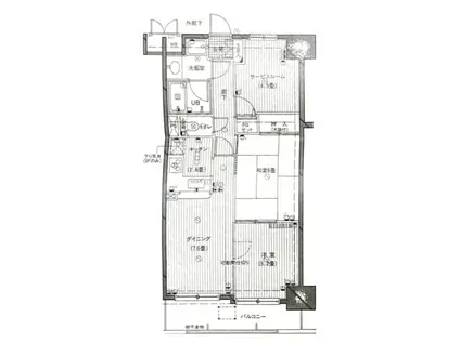 メゾンドール錦糸町(3LDK/9階)の間取り写真
