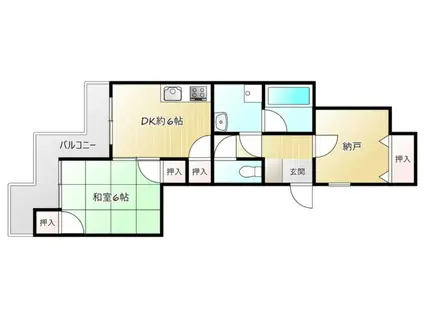 オーナーズマンション(2DK/4階)の間取り写真