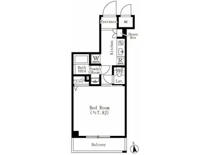 クレアティフ文京江戸川橋(1K/1階)の間取り写真