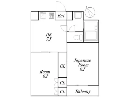 サンハイツ南砂(2DK/4階)の間取り写真