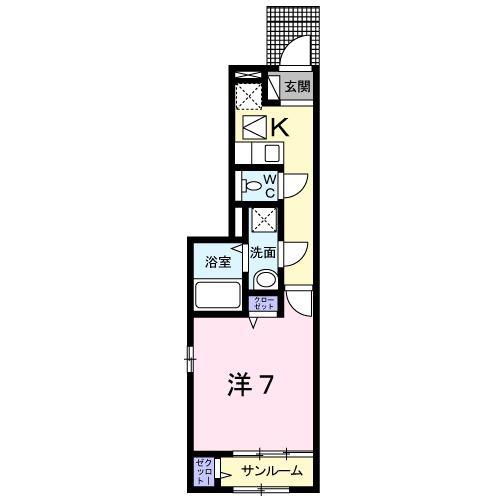 ドリーム(1K/1階)の間取り写真